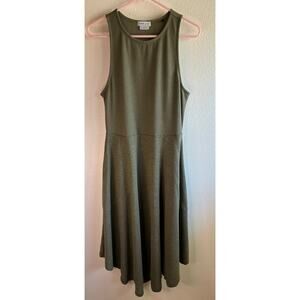 PRANA | Olive Green Cozy Up Bayjour Dress Fit and Flare Sleeveless | Large